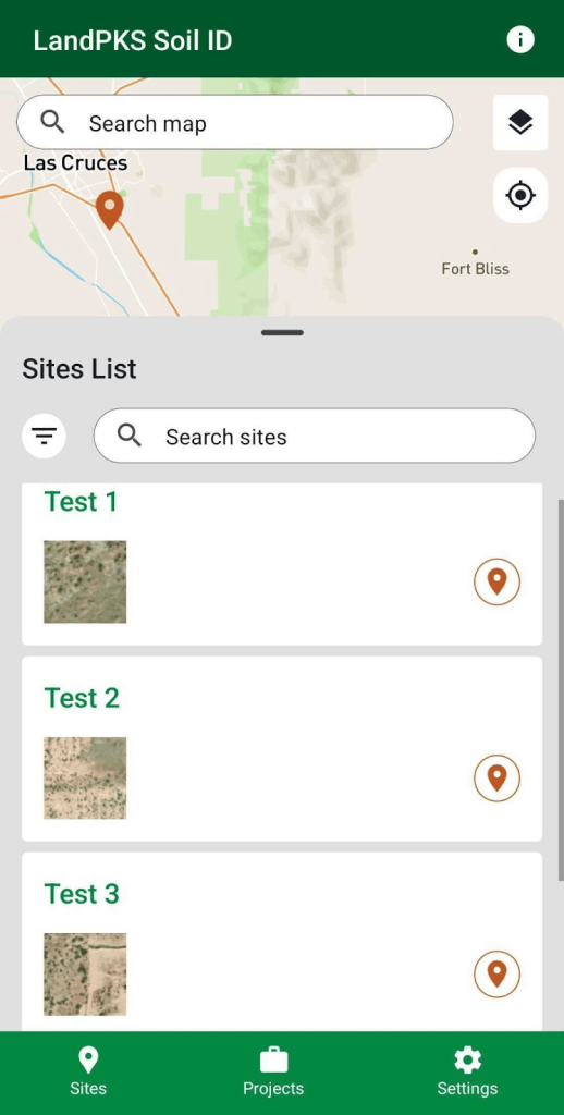 Sites List showing Site cards.